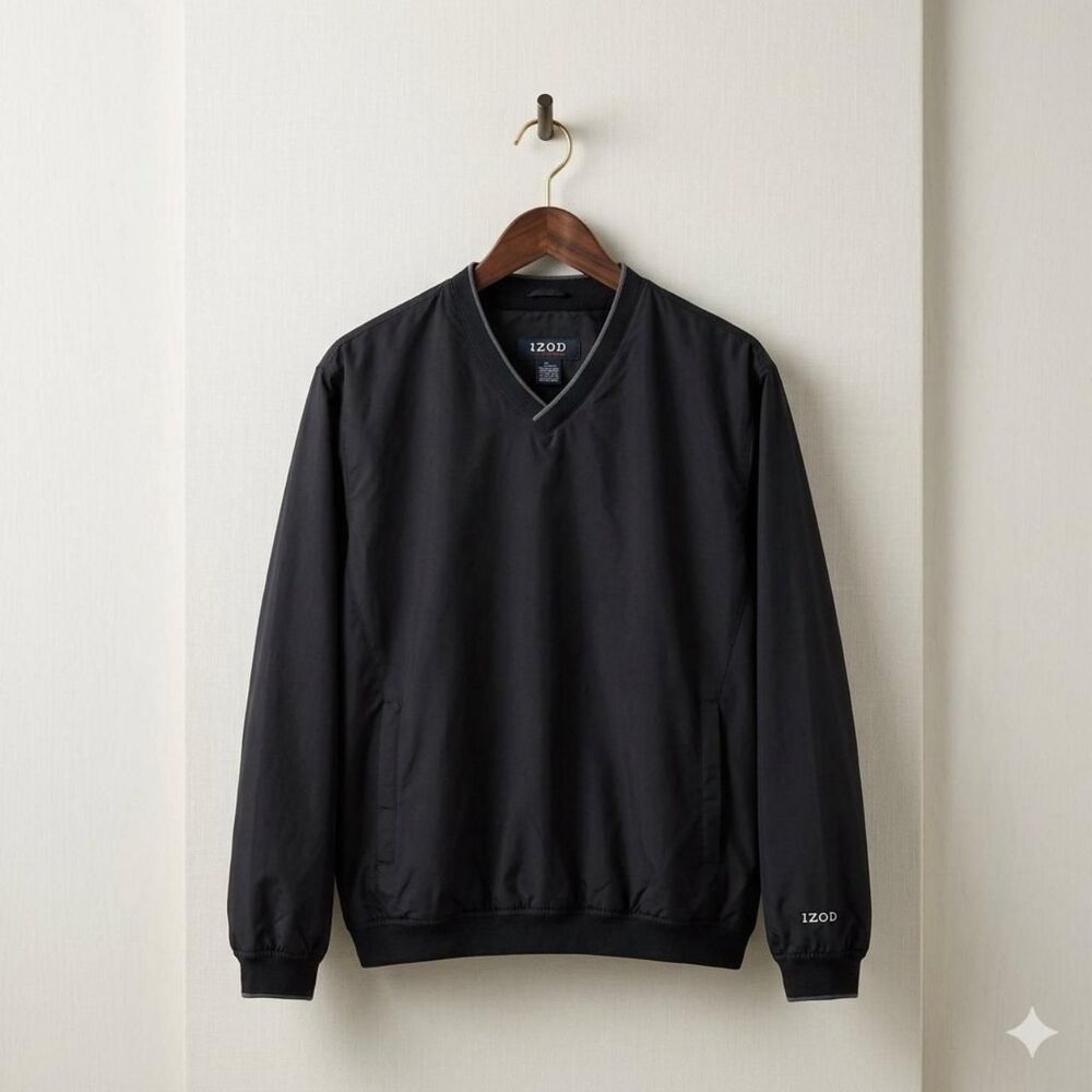 Izod Men's Black and Grey Jacket
